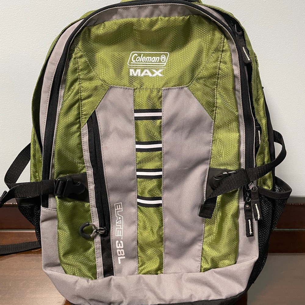 Coleman Green and Gray Backpack with Padded Design